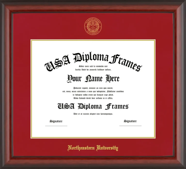 Diploma Frame – Cherry Matte – Crimson/Gold Mat