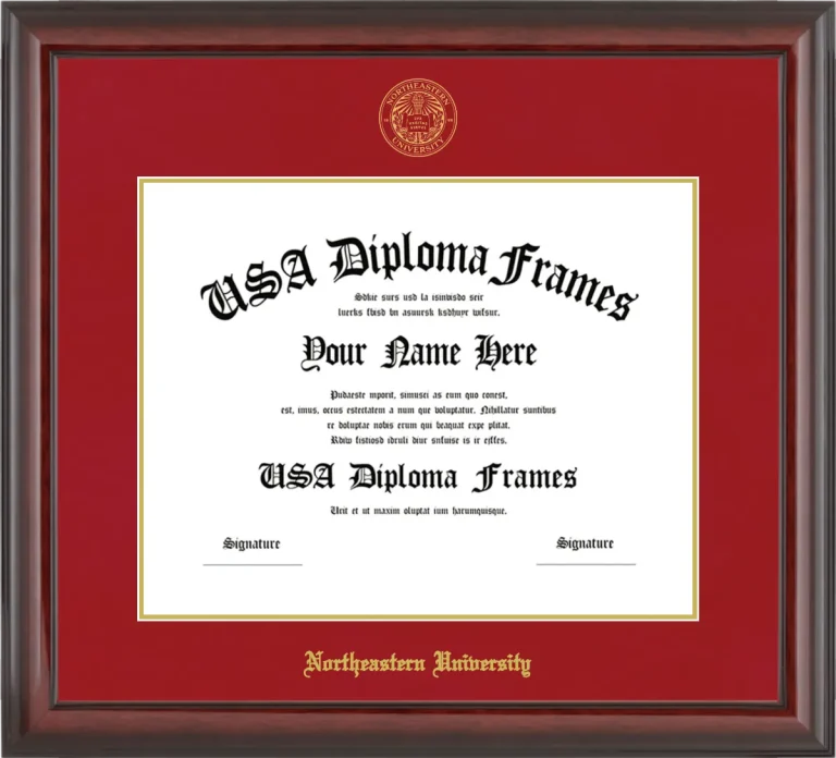 Diploma Frame – Cherry Glossy – Crimson/Gold Mat