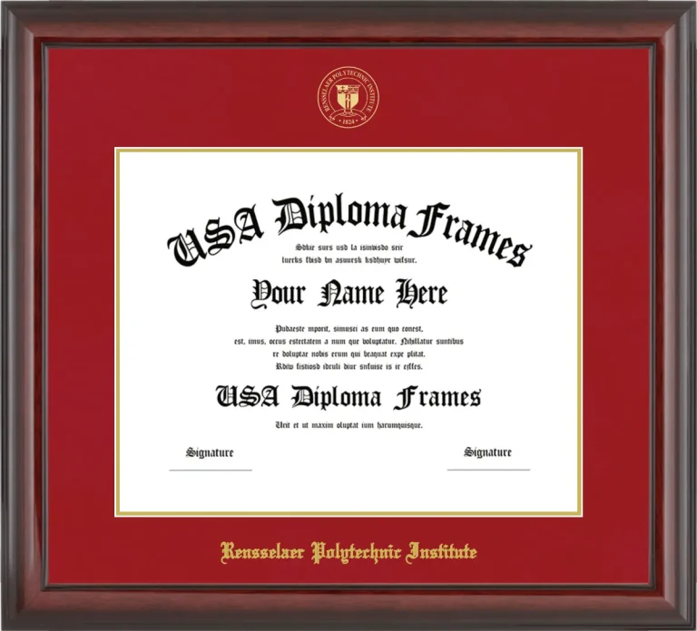 Diploma Frame – Cherry Glossy – Crimson/Gold Mat