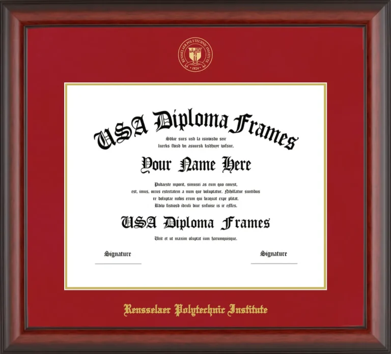 Diploma Frame – Cherry Matte – Crimson/Gold Mat
