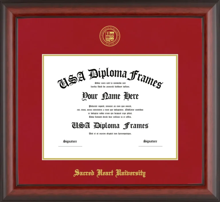 Diploma Frame – Cherry Matte – Crimson/Gold Mat