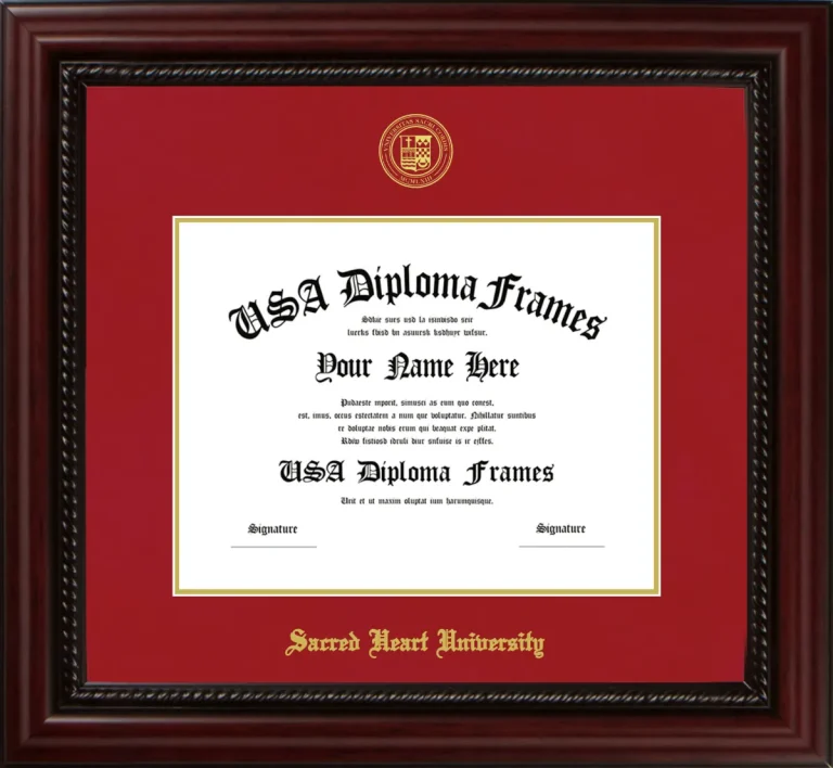 Diploma Frame – Cherry Rope – Crimson/Gold Mat - & Seal Gold