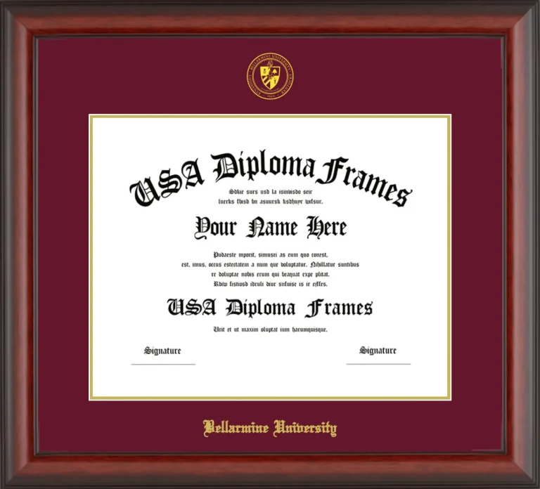 Diploma Frame – Cherry Matte – Maroon/Gold Mat - & Seal Gold