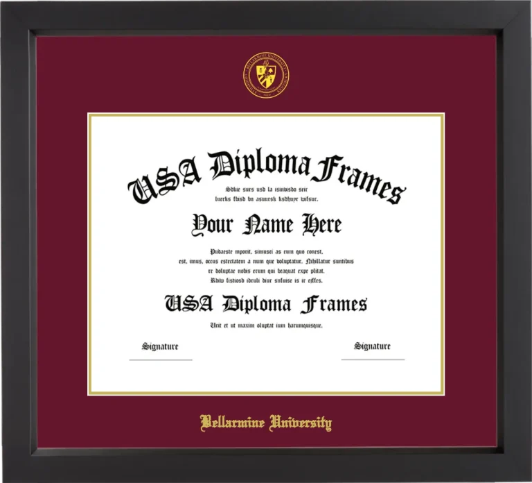 Diploma Frame – Black Matte – Maroon/Gold Mat - & Seal Gold