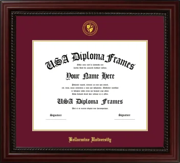 Diploma Frame – Cherry Rope – Maroon/Gold Mat - & Seal Gold