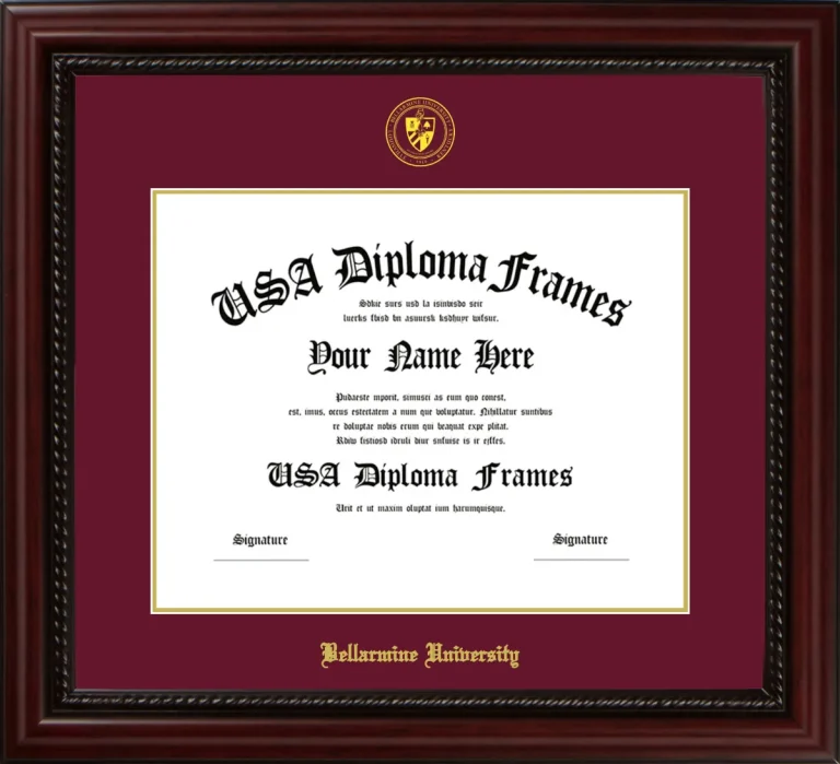 Diploma Frame – Cherry Rope – Maroon/Gold Mat - & Seal Gold