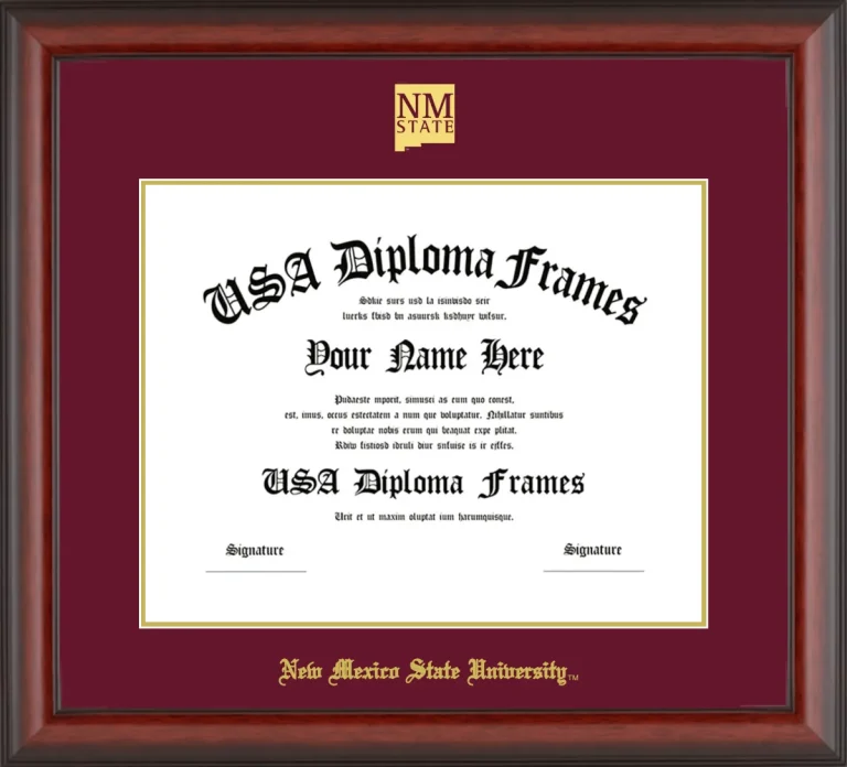 Diploma Frame – Cherry Matte – Maroon/Gold Mat - & Seal Gold