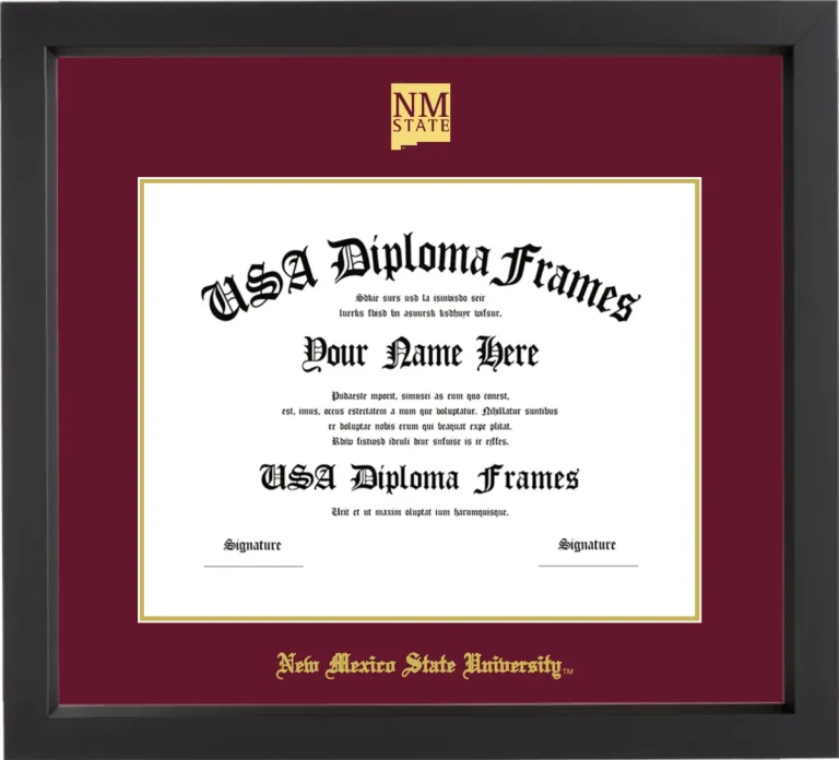 Diploma Frame – Black Matte – Maroon/Gold Mat - & Seal Gold
