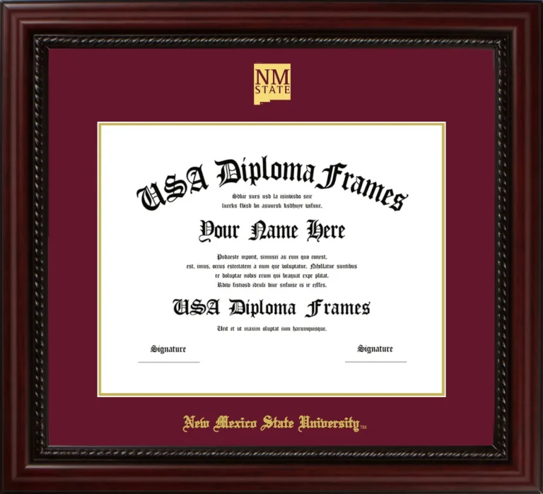 Diploma Frame – Cherry Rope – Maroon/Gold Mat - & Seal Gold