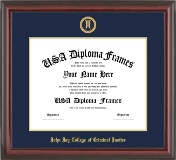 John Jay College of Criminal Justice of the City University of New York Bachelors Frame – Cherry Glossy – Navy/Gold Mat