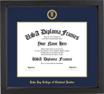 John Jay College of Criminal Justice of the City University of New York Bachelors Frame – Black Matte – Navy/Gold Mat