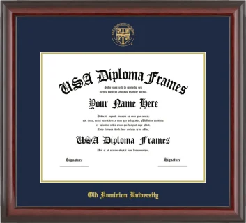 Old Dominion University Diploma Frame – Cherry Glossy – Navy/Gold Mat