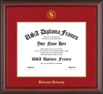 Bellarmine University Diploma Frame – Cherry Matte – Crimson/Gold Mat