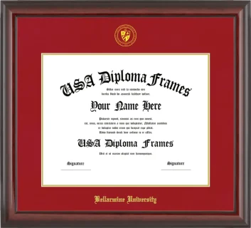 Bellarmine University Diploma Frame – Cherry Glossy – Crimson/Gold Mat