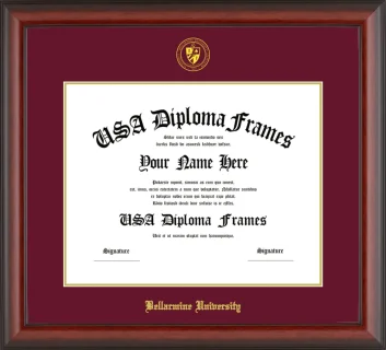 Bellarmine University Diploma Frame – Cherry Matte – Maroon/Gold Mat
