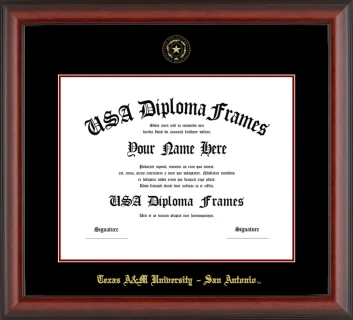 Texas A&M University – San Antonio Diploma Frame – Cherry Matte – Black/Maroon Mat