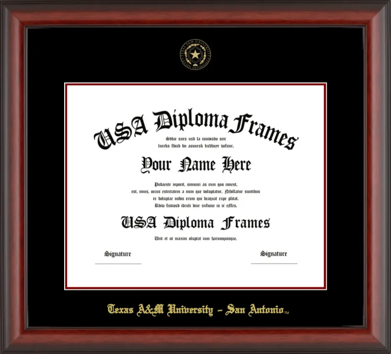 Texas A&M University – San Antonio Diploma Frame – Cherry Matte – Black/Maroon Mat
