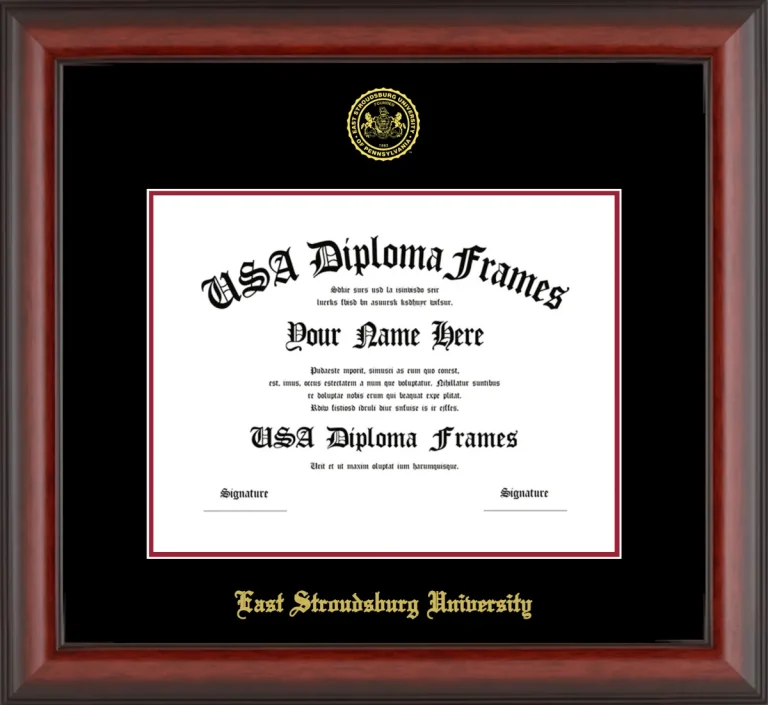 East Stroudsburg University of Pennsylvania Diploma Frame – Cherry Matte – Black/Crimson Mat