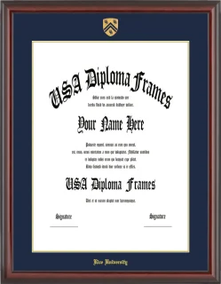 Rice University Diploma Frame – Cherry Glossy – Navy/Gold Mat