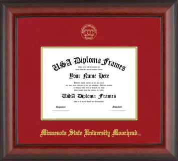 Minnesota State University Moorhead 6x8 Frame – Cherry Matte – Crimson/Gold Mat