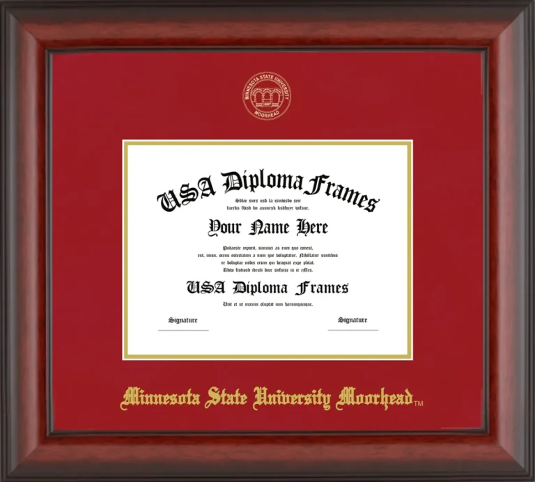 Minnesota State University Moorhead 6x8 Frame – Cherry Matte – Crimson/Gold Mat