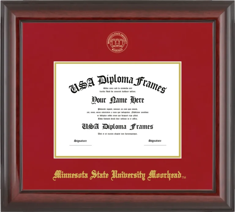Minnesota State University Moorhead 6x8 Frame – Cherry Glossy – Crimson/Gold Mat
