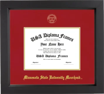 Minnesota State University Moorhead 6x8 Frame – Black Matte – Crimson/Gold Mat