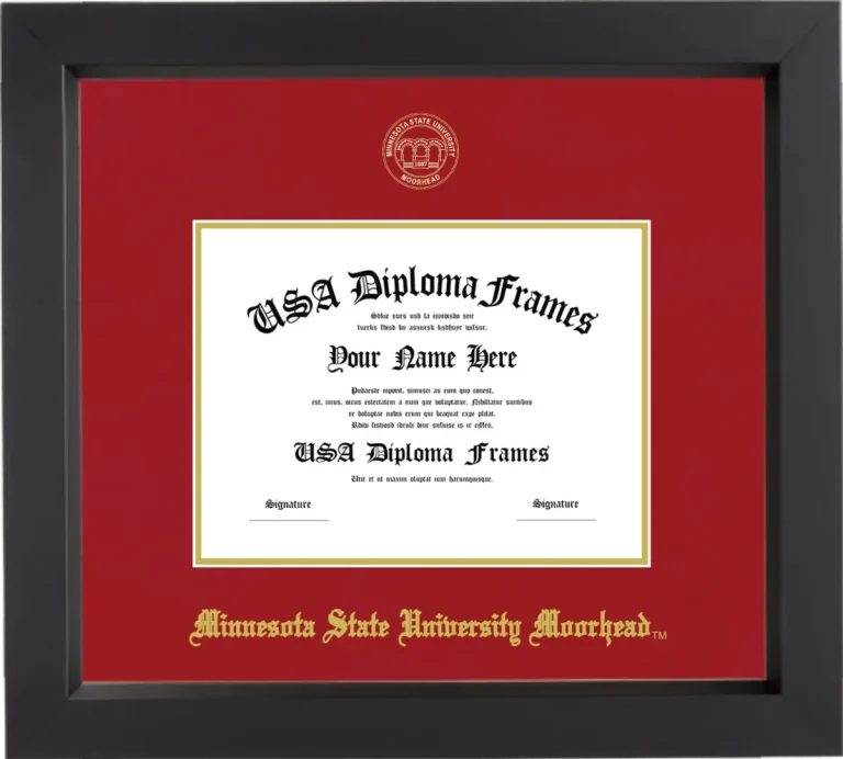 Minnesota State University Moorhead 6x8 Frame – Black Matte – Crimson/Gold Mat