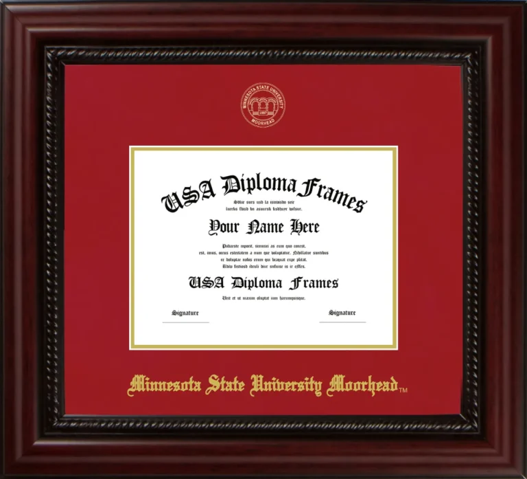 Minnesota State University Moorhead 6x8 Frame – Cherry Rope – Crimson/Gold Mat