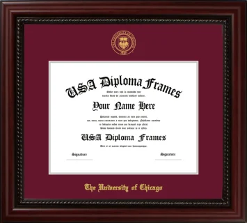 The University of Chicago Diploma Frame – Cherry Rope – Maroon/Silver Mat
