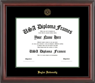 Baylor University Diploma Frame – Cherry Glossy – Black Mat