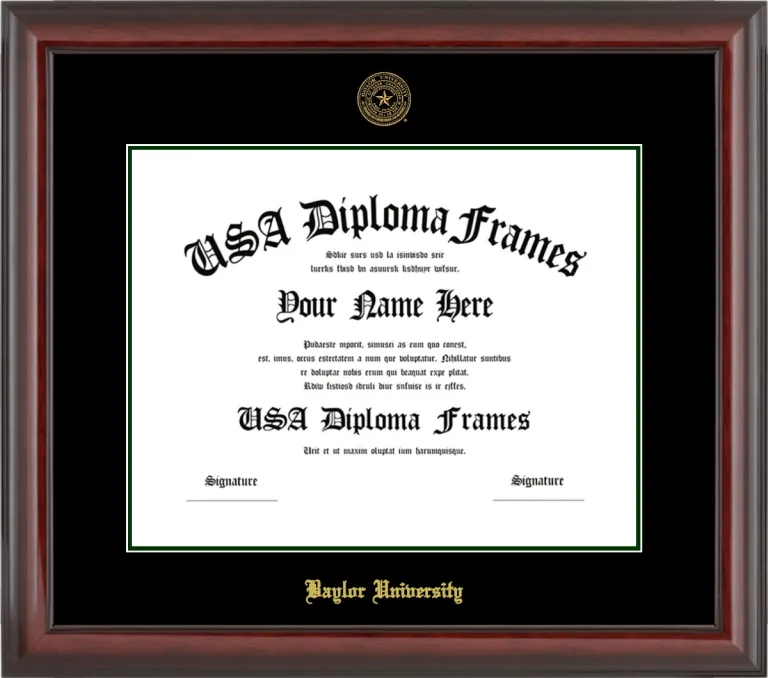 Baylor University Diploma Frame – Cherry Glossy – Black Mat
