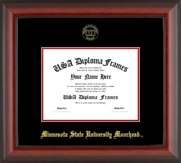 Minnesota State University Moorhead 6x8 Frame – Cherry Matte – Black/Red Mat