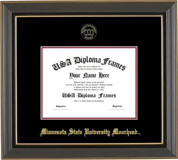 Minnesota State University Moorhead 6x8 Frame – Black Gold Trim – Black/Crimson Mat
