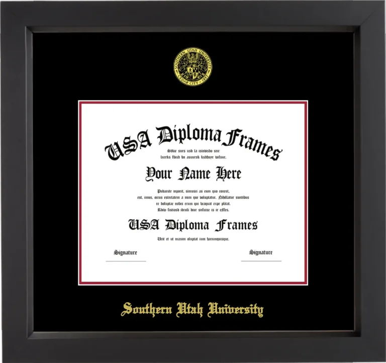 Southern Utah University Diploma Frame – Black Matte – Black/Crimson Mat