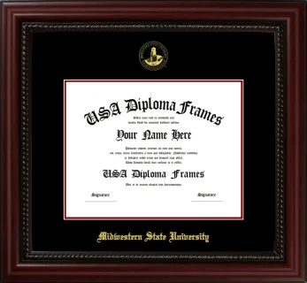 Diploma Frame – Cherry Rope – Black/Maroon Mat - & Seal Gold