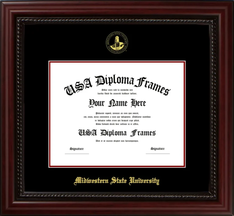 Diploma Frame – Cherry Rope – Black/Maroon Mat - & Seal Gold