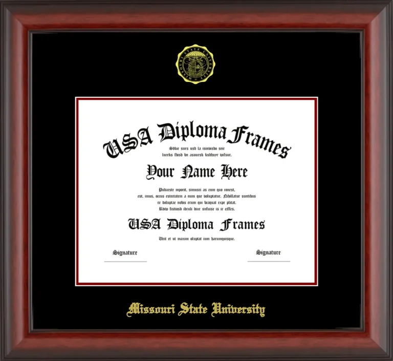 Missouri State University Diploma Frame – Cherry Matte – Black/Maroon Mat