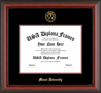 Miami University (OH) Diploma Frame – Cherry Matte – Black/Red Mat