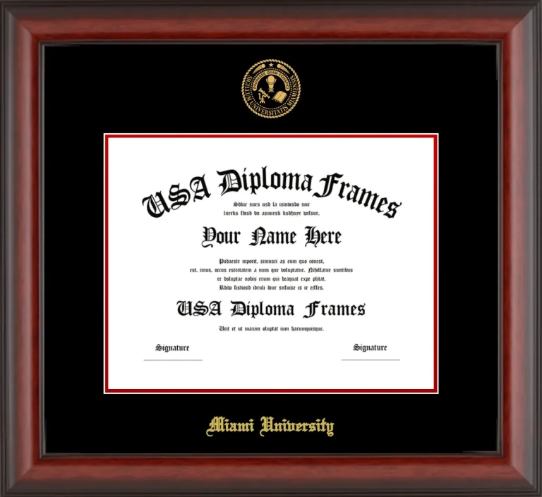 Miami University (OH) Diploma Frame – Cherry Matte – Black/Red Mat