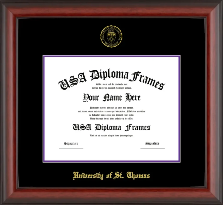 University of St. Thomas Diploma Frame – Cherry Matte – Black/Purple Mat