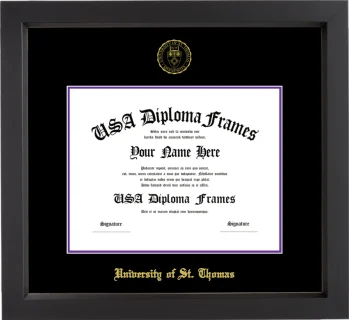University of St. Thomas Diploma Frame – Black Matte – Black/Purple Mat