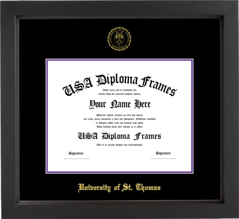 University of St. Thomas Diploma Frame – Black Matte – Black/Purple Mat