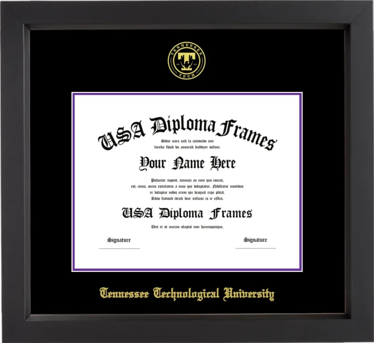 Diploma Frame – Black Matte – Black/Purple Mat - & Seal Gold