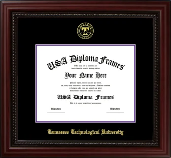 Diploma Frame – Cherry Rope – Black/Purple Mat - & Seal Gold