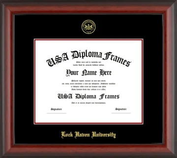 Lock Haven University of Pennsylvania Diploma Frame – Cherry Matte – Black/Maroon Mat
