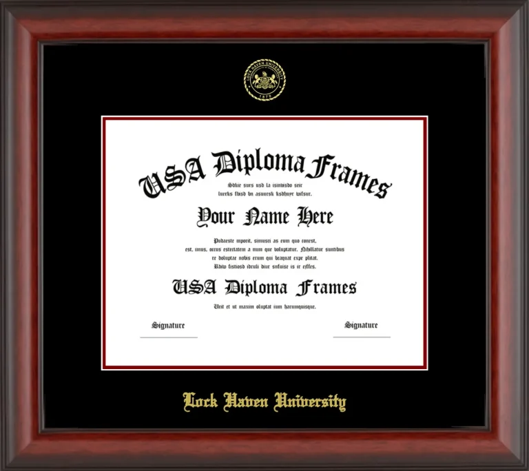 Lock Haven University of Pennsylvania Diploma Frame – Cherry Matte – Black/Maroon Mat