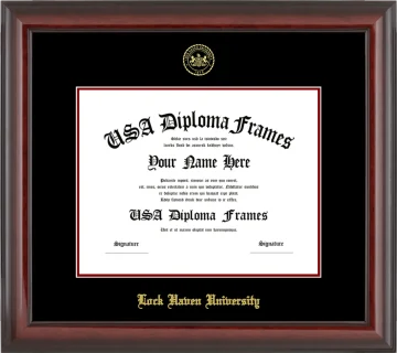 Lock Haven University of Pennsylvania Diploma Frame – Cherry Glossy – Black/Maroon Mat