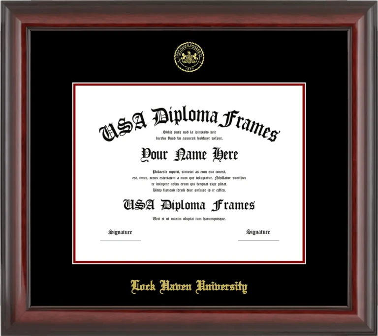 Lock Haven University of Pennsylvania Diploma Frame – Cherry Glossy – Black/Maroon Mat