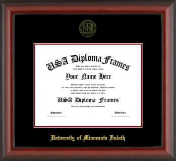 University of Minnesota Duluth Diploma Frame – Cherry Matte – Black/Maroon Mat